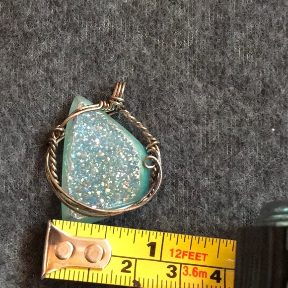 Light Blue Druzy Pendant - Picture 6 of 12